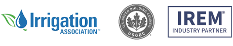 Logos for Irrigation association, US green building council, and IREM industry partner